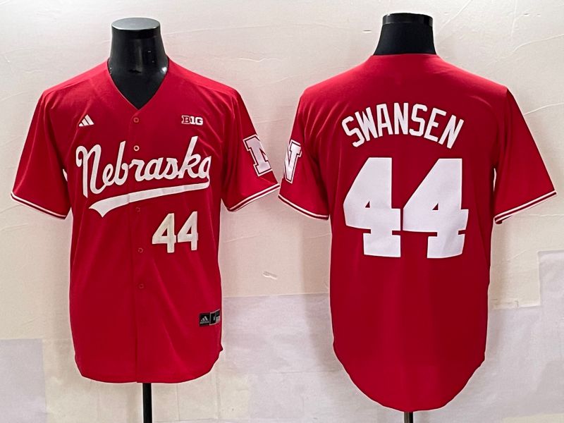 Men Nebraska Cornhuskers #44 Swansen Red 2025 Joint Name NCAA Jersey style 6->ncaa teams->NCAA Jersey
